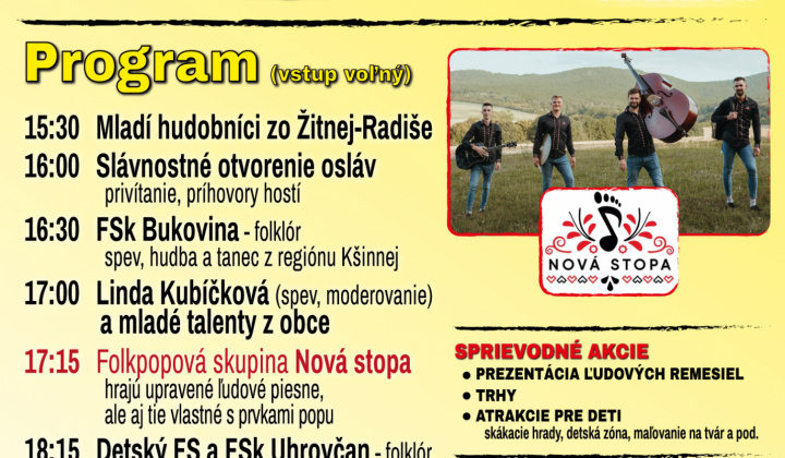 Oslavy 730. výročia Žitnej-Radiše a 18. Mikroregionálne slávnosti Uhrovskej doliny 2024