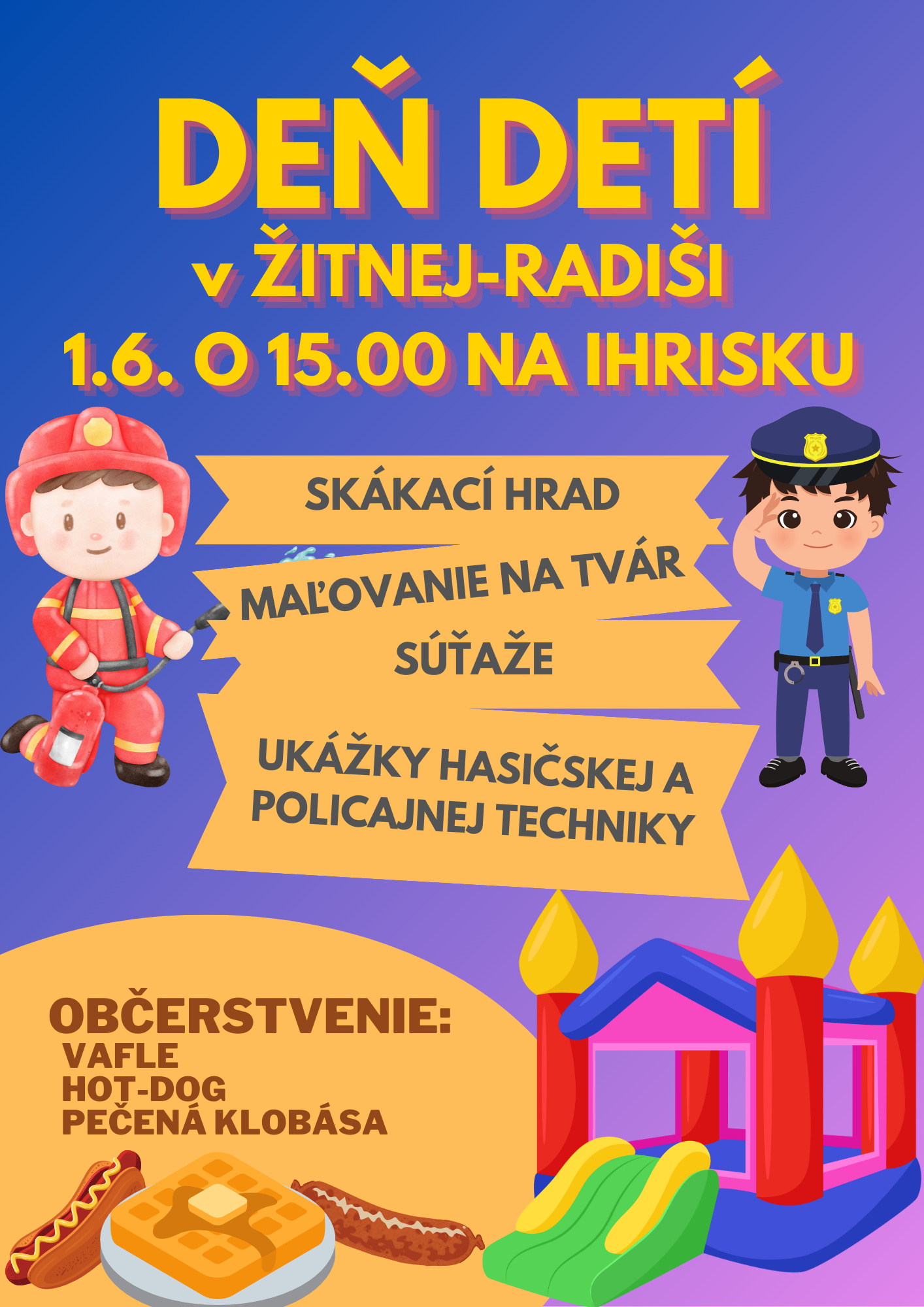 Plagát deň detí v Žitnej-Radiši 2025