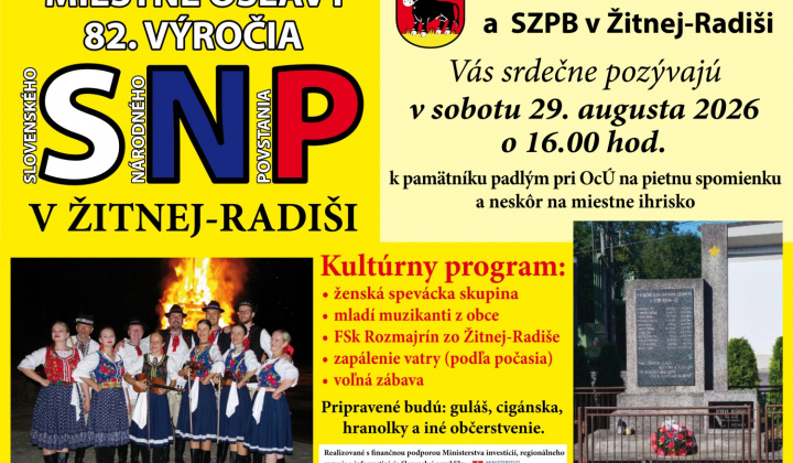 Oslavy 82. výročia SNP v Žitnej-Radiši