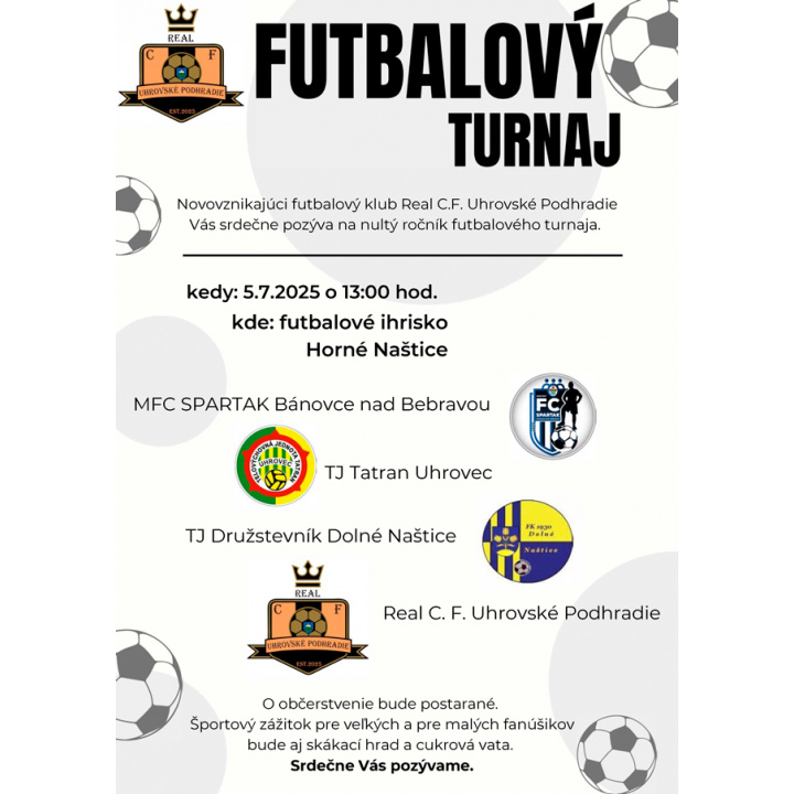 Menšia fotka pre článok Futbalový turnaj - Real C.F. Uhrovské Podhradie