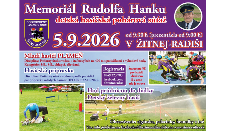 Fotka pre článok Memoriál Rudolfa Hanku 2026: Súťažný deň v znamení hasičskej mládeže