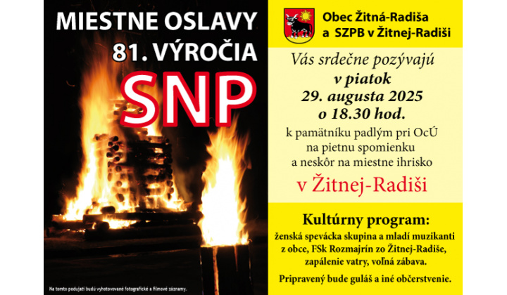 Fotka pre článok Miestne oslavy 81. výročia SNP v Žitnej-Radiši 2025