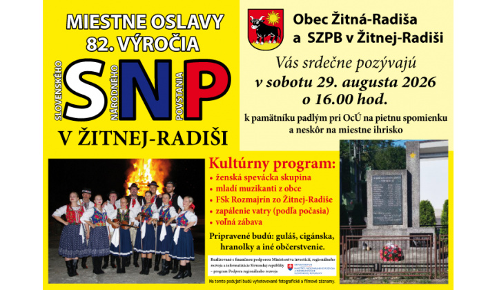 Fotka pre článok Miestne oslavy 82. výročia SNP v Žitnej-Radiši 2026