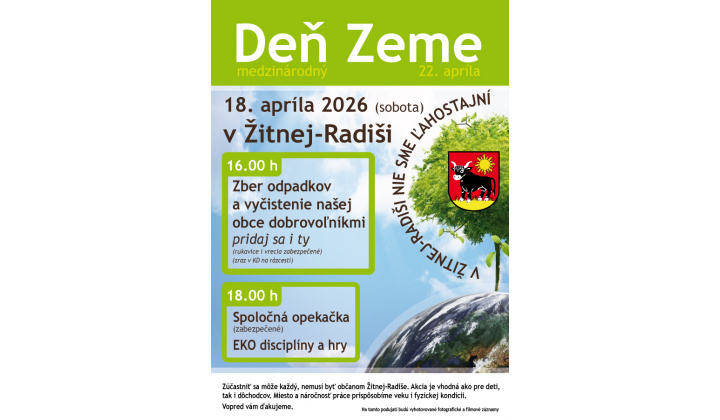 Fotka pre článok POZVÁNKA: Deň Zeme 2026, vyčistime svoju obec