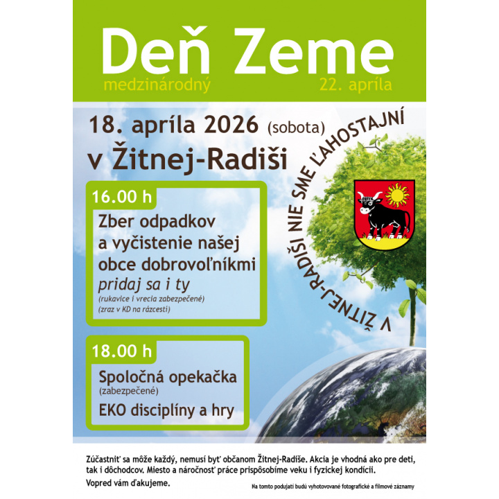 Menšia fotka pre článok POZVÁNKA: Deň Zeme 2026, vyčistime svoju obec