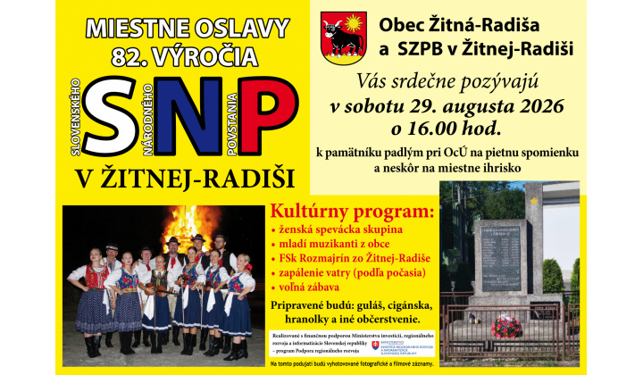 Fotka pre článok Spomienka na SNP v znamení úcty, vojenskej histórie a kultúry v Žitnej-Radiši
