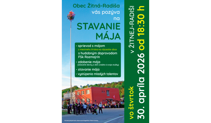 Fotka pre článok Tradícia, ktorá spája: Stavanie mája v Žitnej-Radiši 2026