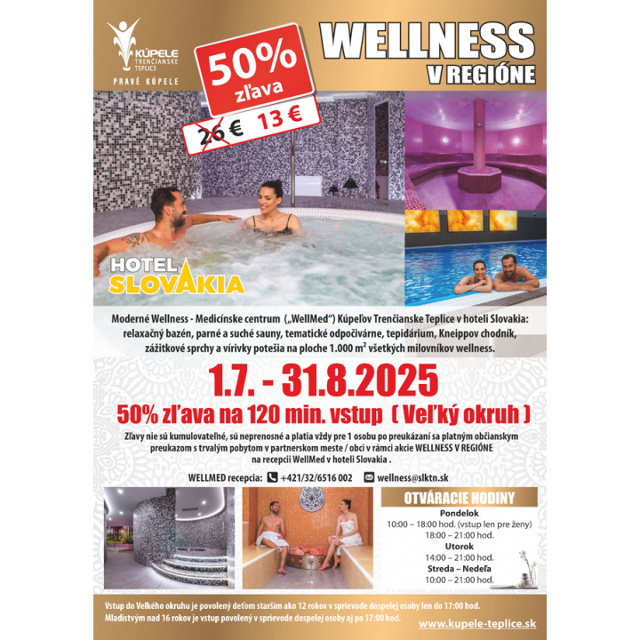 Menšia fotka pre článok Wellness v regióne -  Kúpele Trenčianske Teplice