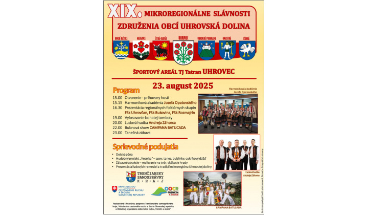 Fotka pre článok XIX. Mikroregionálne slávnosti združenia obcí Uhrovská dolina